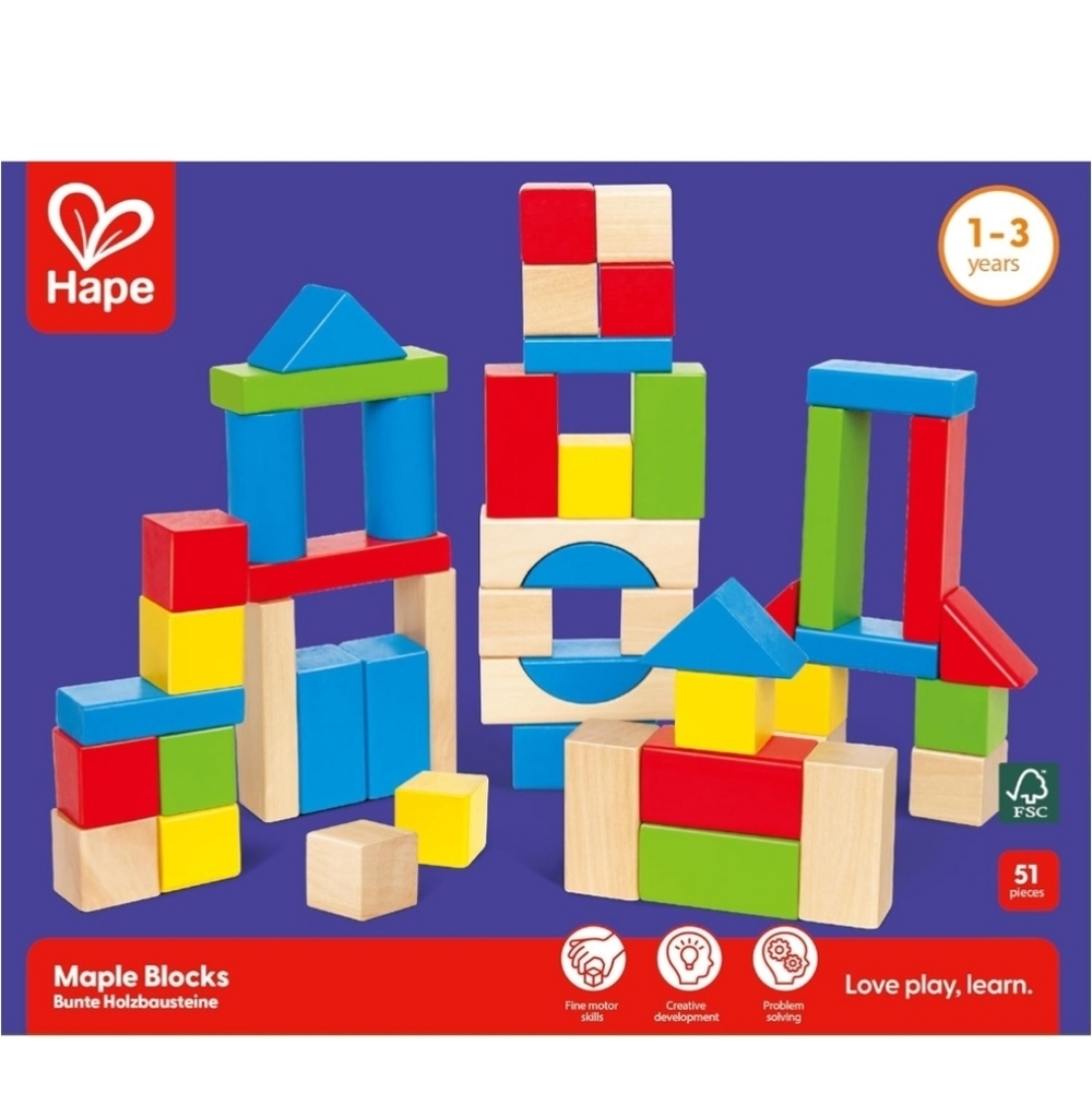 hape toys early explorer maple wood building blocks age 1-3 YRS 34 pieces - Picture 8 of 8